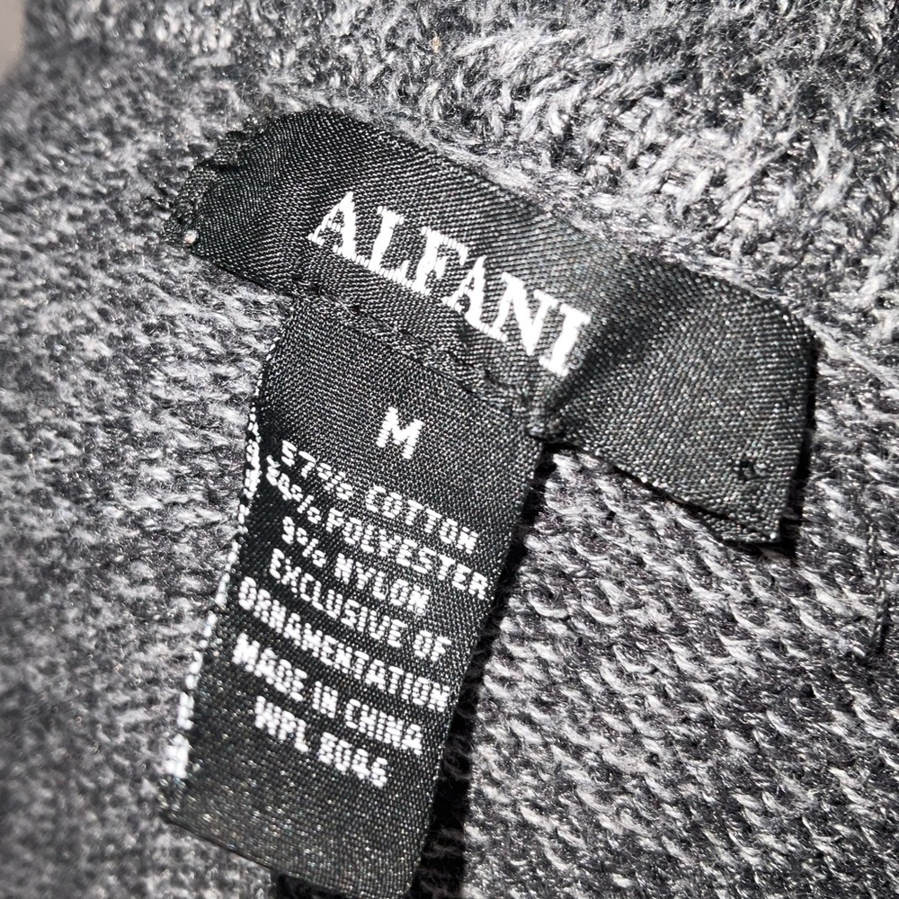 Alfani Gray Long Sleeve Ruffle Collar Pea Coat w/ Pockets | Size M - Picture 5 of 6